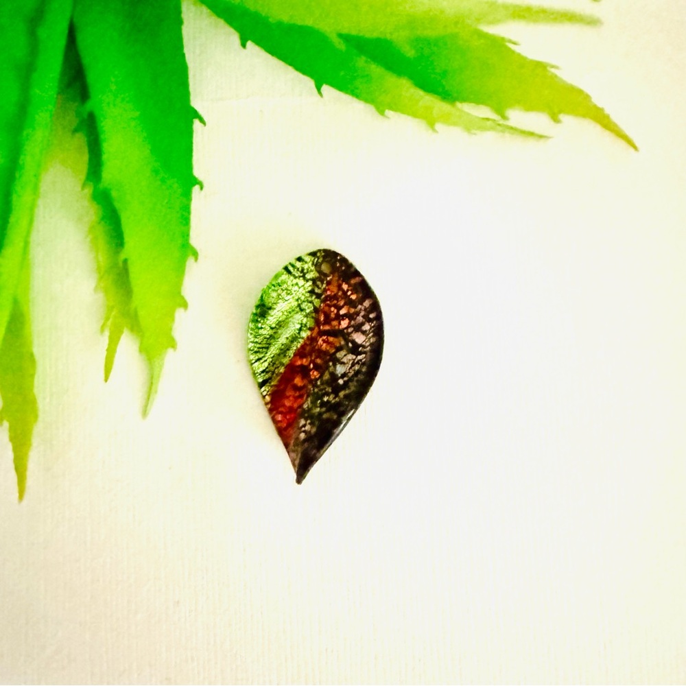 Orange Purple Green Glass Pendant